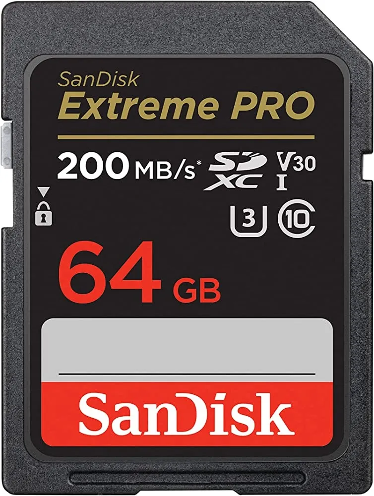 כרטיס זיכרון Sandisk Extreme Pro 64GB SDXC 200Mb/s SDSDXXU-064G-GN4IN
