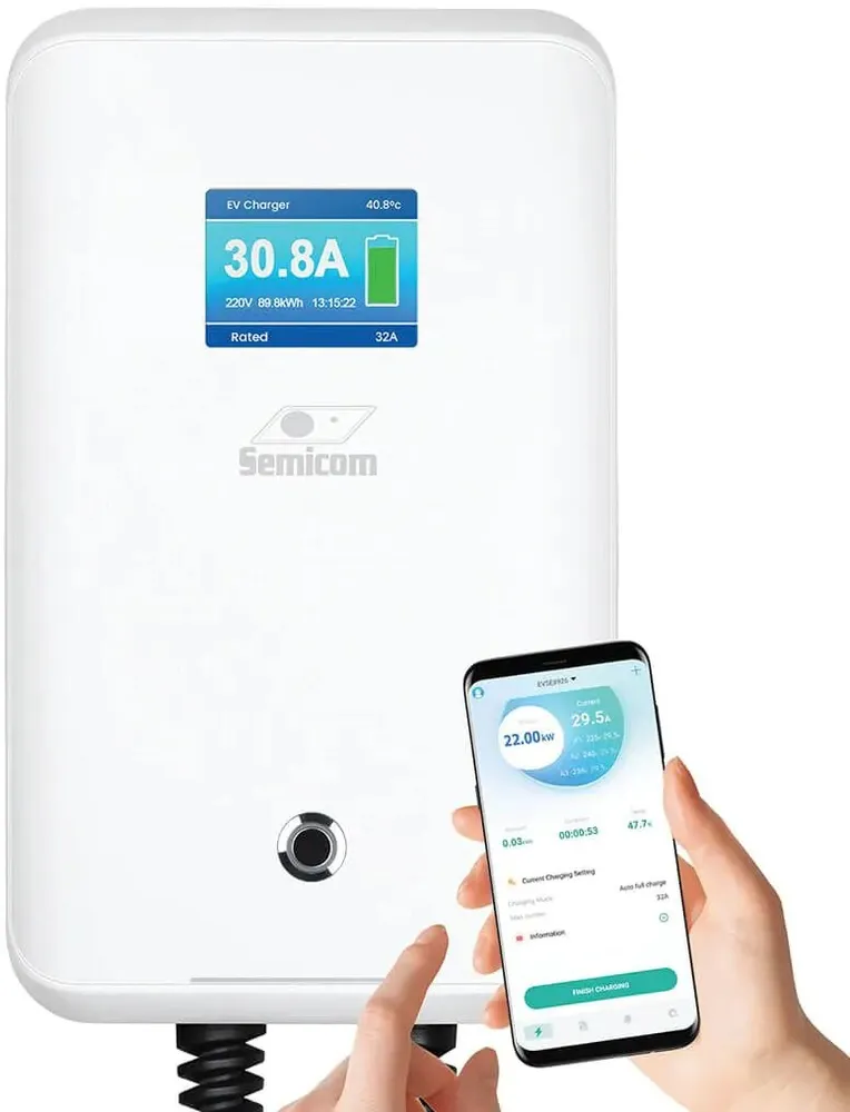 עמדת טעינה לרכב חשמלי תלת פאזי POWERPRO PREMIUM 22Kw