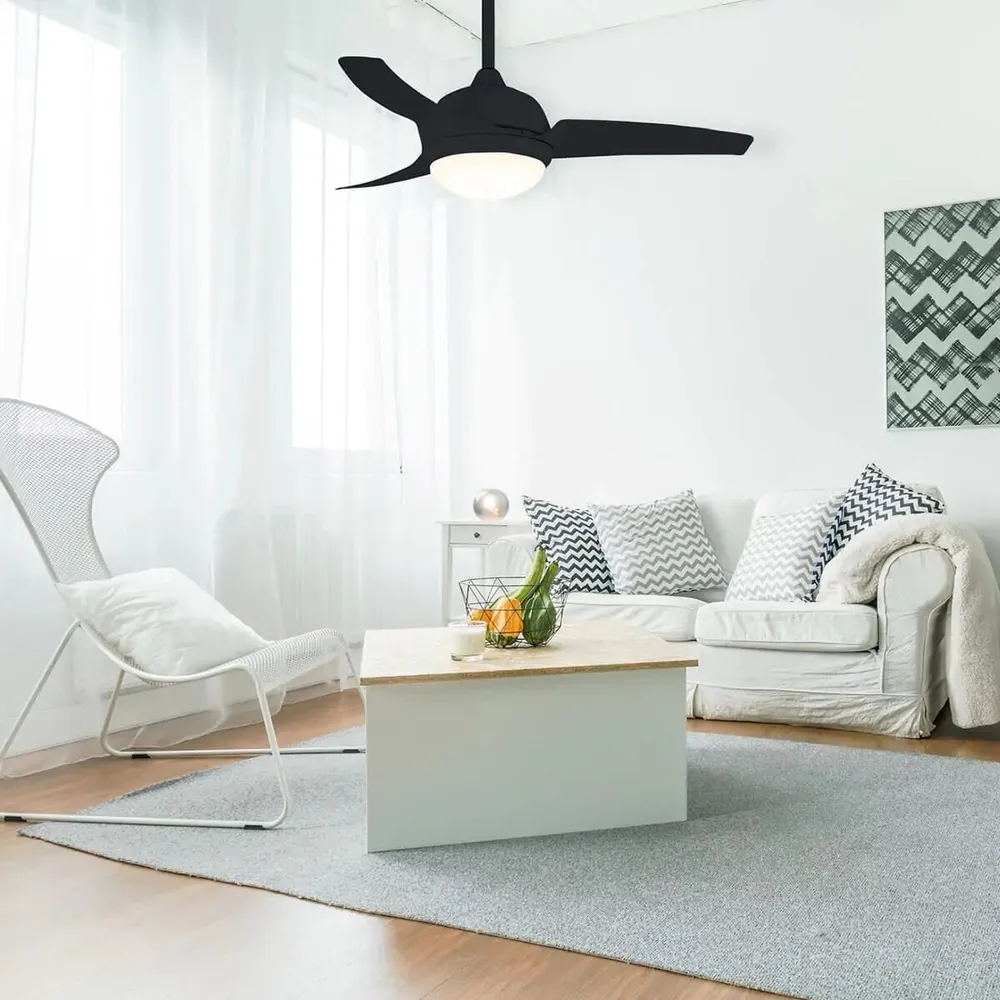 מאוורר תקרה Semicom SM-1017B/52CT 52" 25W סדרה: PARISLED בצבע שחור