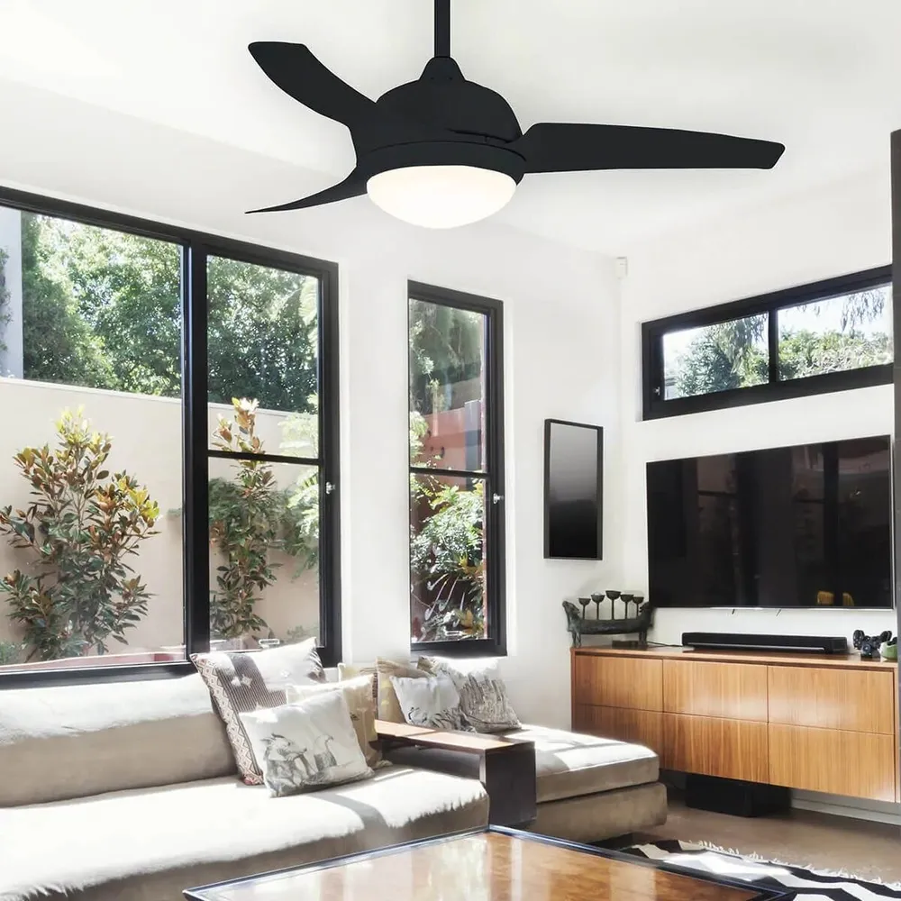 מאוורר תקרה Semicom SM-1017B/CT 42" 25W סדרה: PARISLED בצבע שחור