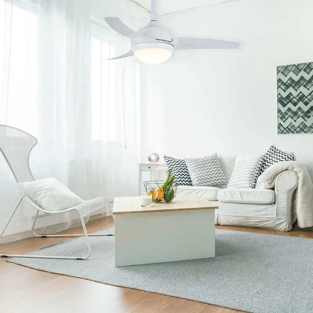 מאוורר תקרה Semicom SM-1017W/CT 42" 25W סדרה: PARISLED בצבע לבן