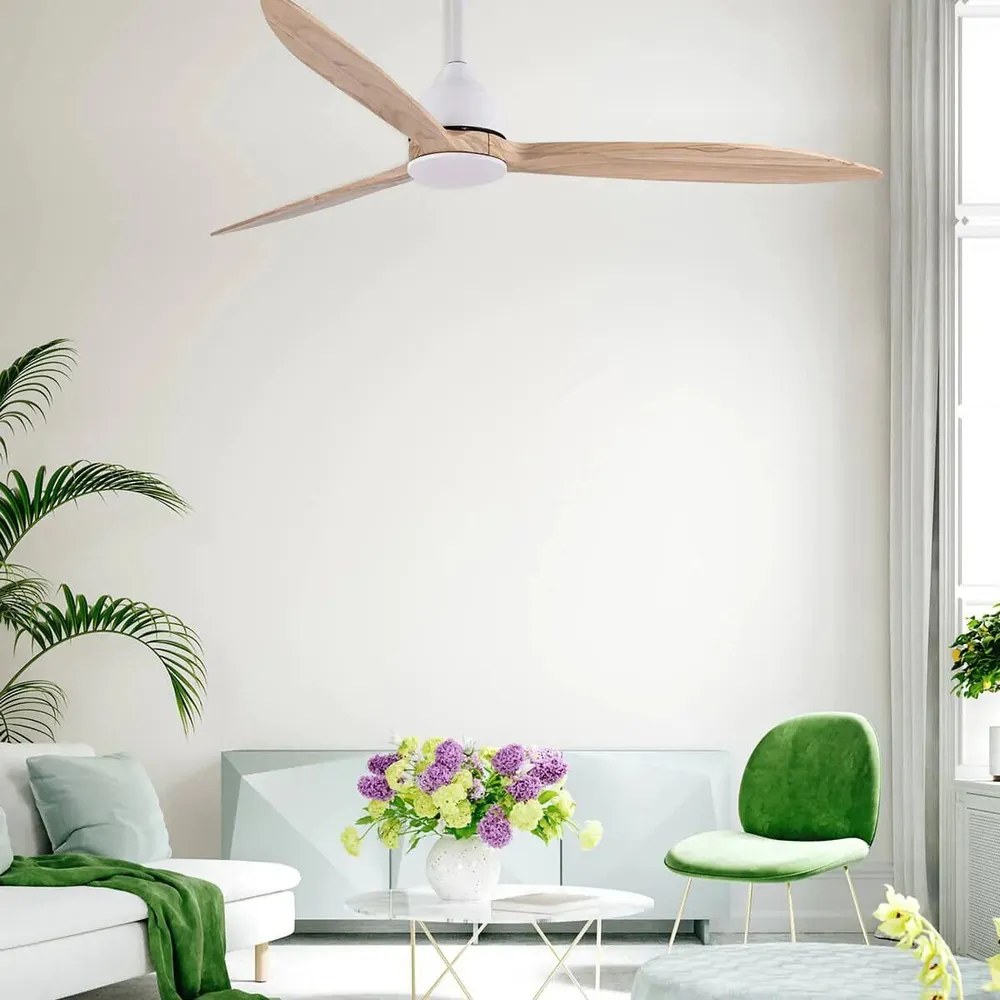 מאוורר תקרה Semicom SM-1070A/WH 60" סדרה: HERCULES בצבע לבן/עץ – שליטה באמצעות שלט