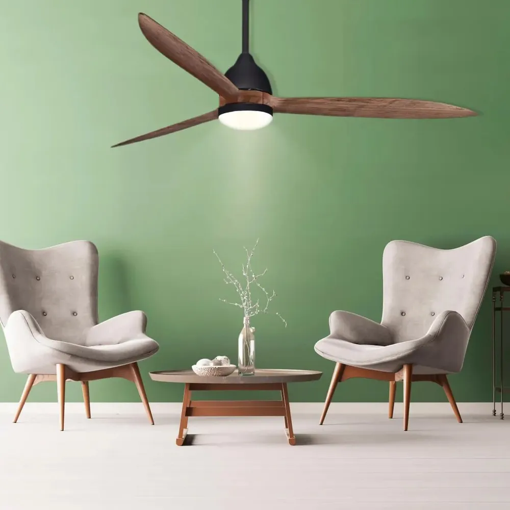 מאוורר תקרה Semicom SM-1070B/BK 60" 20W סדרה: HERCULES בצבע שחור/עץ
