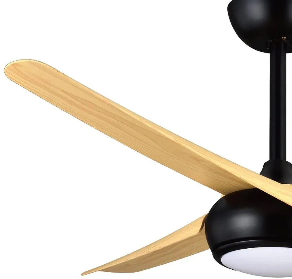 מאוורר תקרה Semicom SM-3721BW52/25CT 52" 25W סדרה: DANIEL בצבע שחור/עץ – שליטה באמצעות שלט