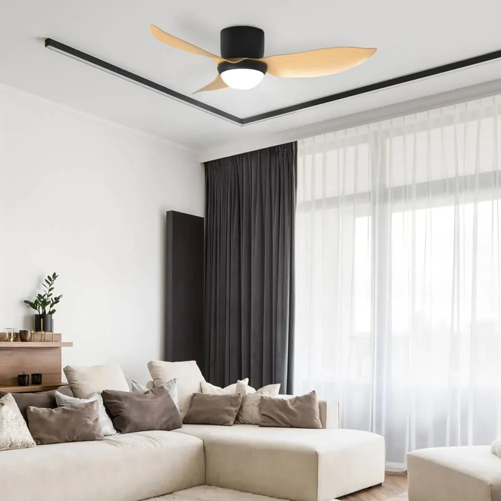 מאוורר תקרה Semicom SM-3921BW46/20CT 46" 20W סדרה: FEEL בצבע שחור/עץ