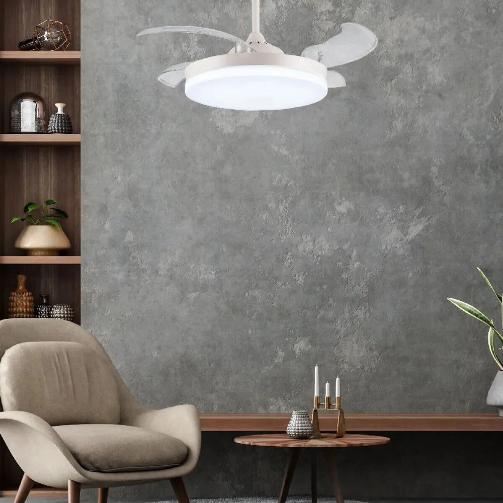 מאוורר תקרה Semicom SM-5001W/36CT 42" 36W סדרה: AMERICANO בצבע לבן – שליטה באמצעות שלט