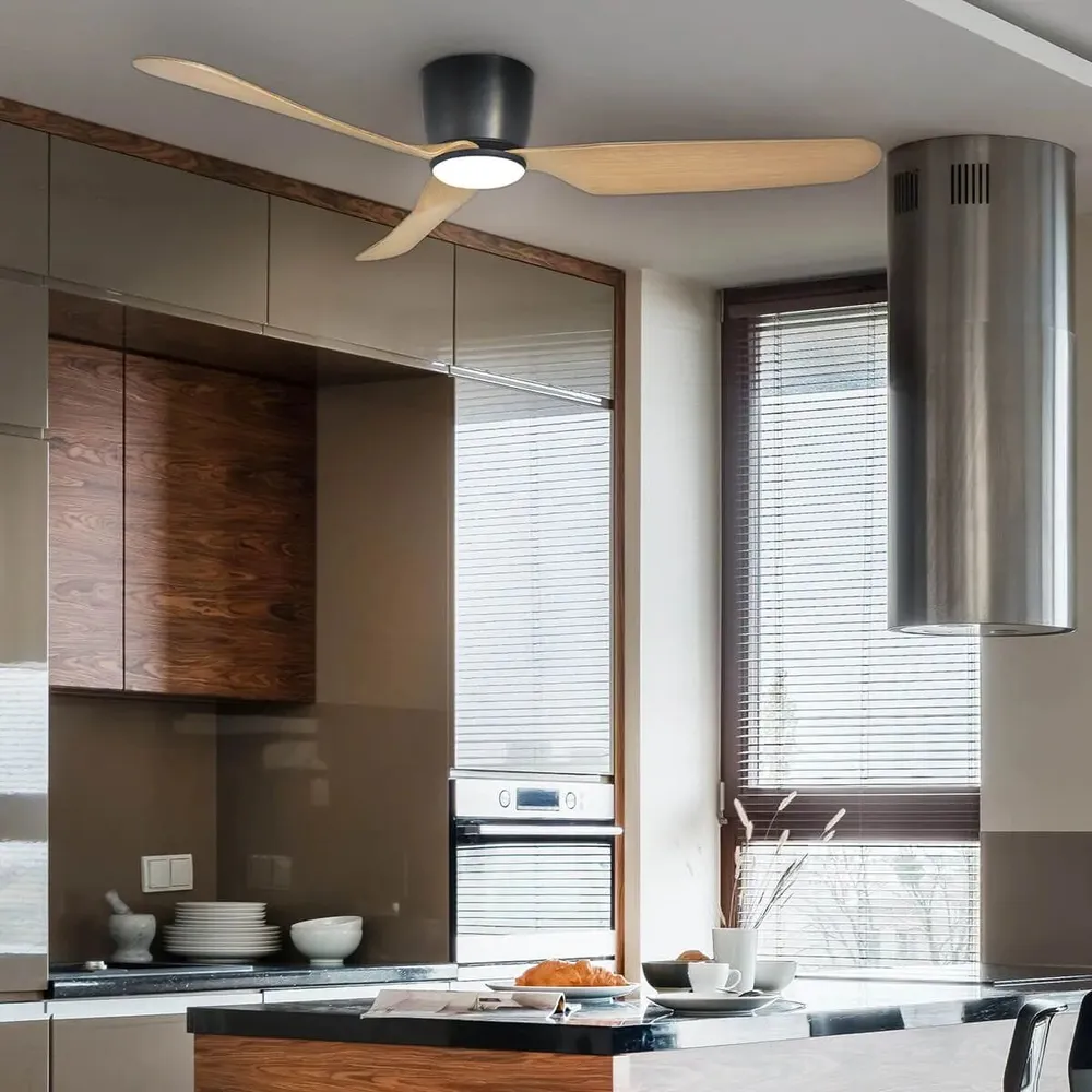 מאוורר תקרה Semicom SM-D3901/BW22CT 48" 22W סדרה: ULTRA9 בצבע שחור/עץ