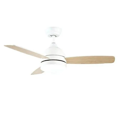 מאוורר תקרה Semicom SM-DC101048/25CT 42" 25W סדרה: LULU-SMART בצבע לבן/עץ – שליטה באמצעות שלט ואפליקציה