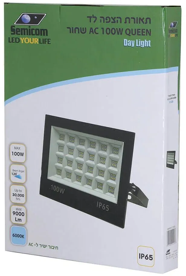 תאורת הצפה Semicom SM-NT1C/100DL 100W אור יום מדגם :QUEEN