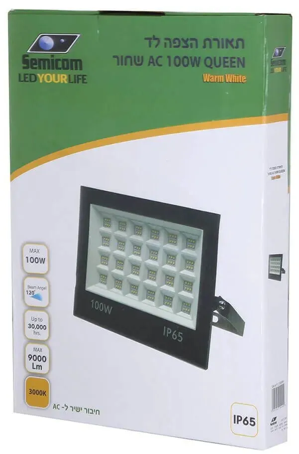 תאורת הצפה Semicom SM-NT1C/100WW 100W אור חם מדגם :QUEEN