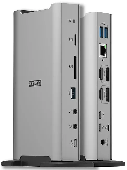 תחנות עגינה כפולה מקצועית USB 10G HDMI DP Dual 4K 100W כוללות 16 חיבורים STLab ST-U-2630