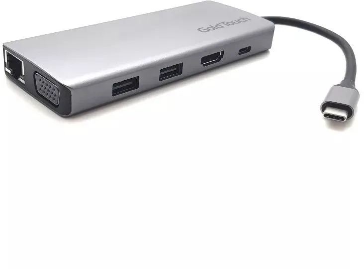תחנת עגינה USB Type-C עם חיבורי Gold Touch SU-C12 HDMI + VGA + 4xUSB + LAN + TF/SD Slot & PD