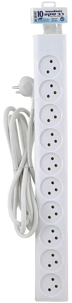 רב שקע 10 שקעים Semicom SW-MS10-3M באורך 3 מטר