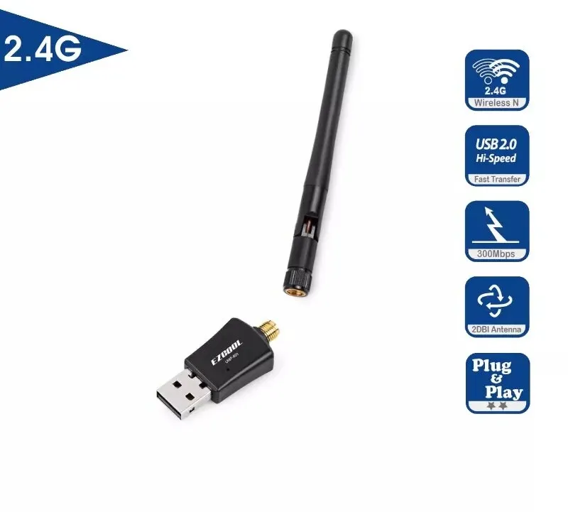 כרטיס רשת אלחוטי עם אנטנה EZCool 802.11n/b/n UWF-801