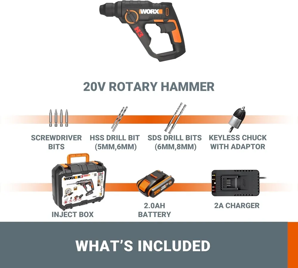 פטישון/מקדחה/מברגה פוטר מתחלף WORX WX390 – גוף בלבד