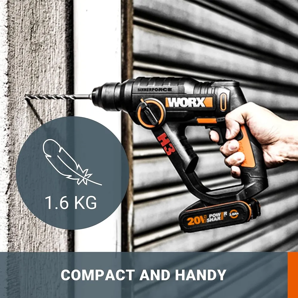 פטישון/מקדחה/מברגה פוטר מתחלף WORX WX390 – גוף בלבד