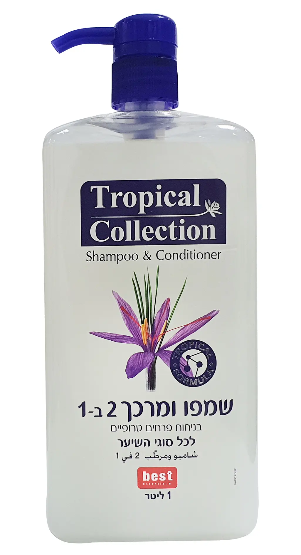 שמפו ומרכך 2 ב-1 לכל סוגי השיער בניחוח פרחים טרופיים Tropical Collection – בנפח 1000 מ"ל