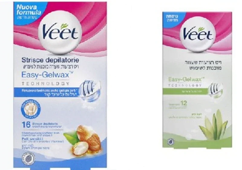 רצועות שעווה לגוף ולביקיני לעור יבש Veet – סך הכל 12 יח אלוורה+רצועות שעווה לקו ביקיני 16 יח
