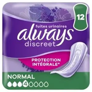 תחבושות Always Discreet נורמל – 12 יחידות