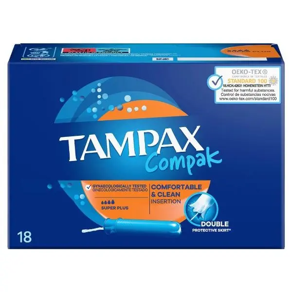 טמפונים Tampax Compak סופר פלוס – 18 יחידות
