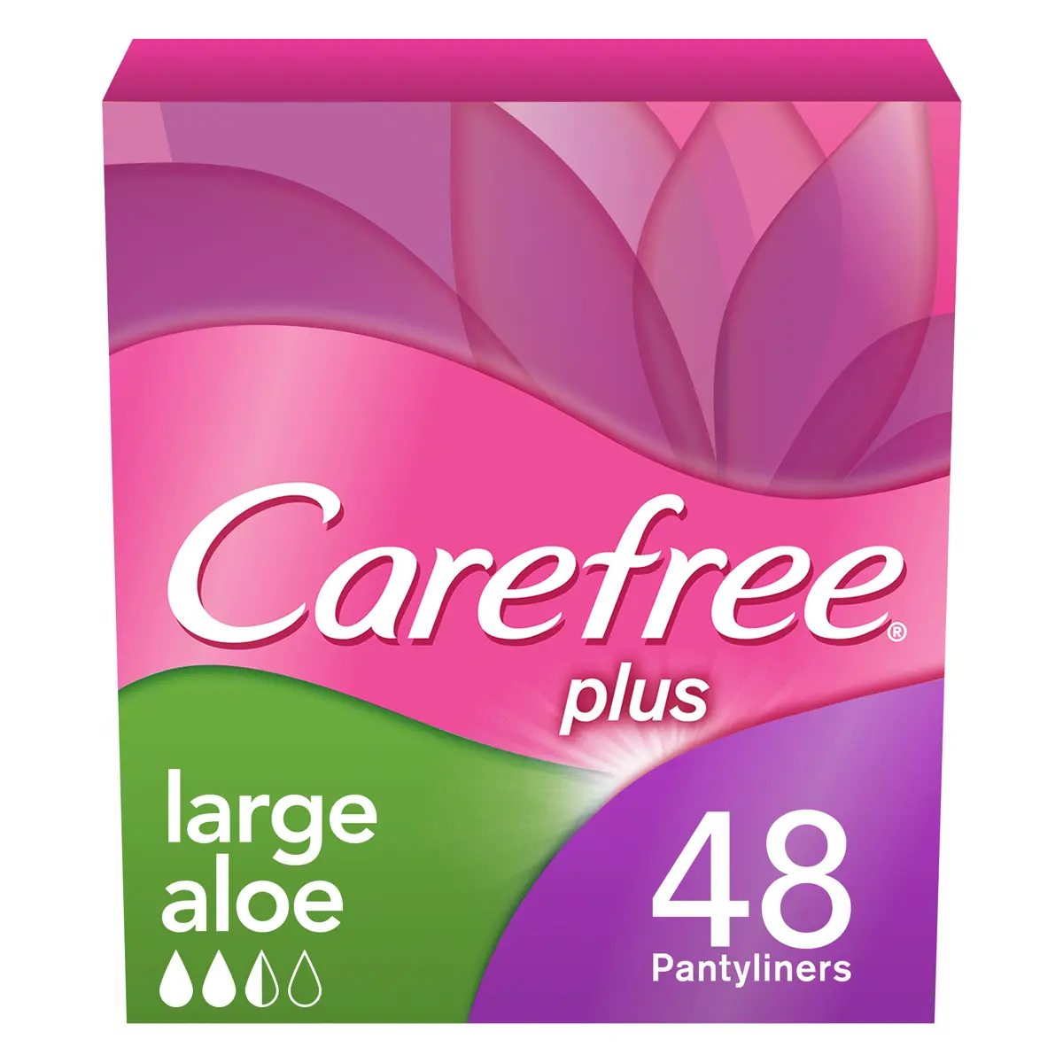 מגני תחתון Carefree Plus Large אלוורה – 48 יחידות