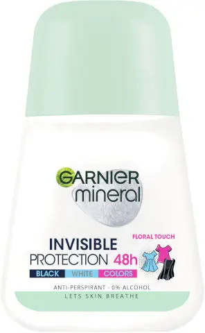 דאודורנט רול-און לאישה Garnier Mineral Invisible Fresh All Colors – בנפח 50 מ"ל
