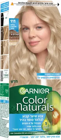 צבע שיער קבוע גוון 111 בלונד אולטרה בהיר אפור Garnier Color Naturals – בנפח 40 מ"ל