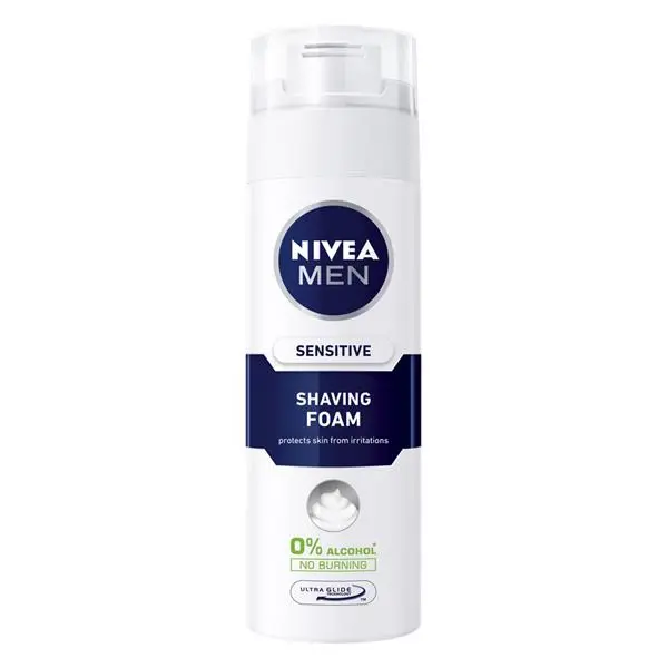 קצף גילוח לעור רגיש לגבר Nivea Men Sensitive – בנפח 200 מ"ל
