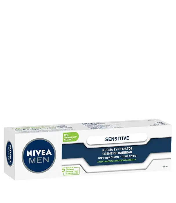 קרם גילוח לפנים לעור רגיש Nivea Sensitive – בנפח 100 מ"ל