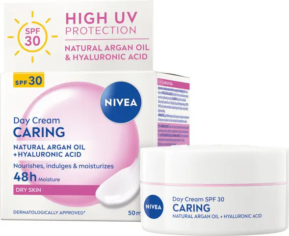 קרם פנים Nivea Day Caring For Dry Skin – בנפח 50 מ"ל
