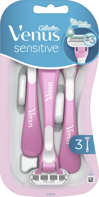סכיני גילוח לאישה Gillette Venus Sensitive שלושה להבים – סך הכל 3 סכינים