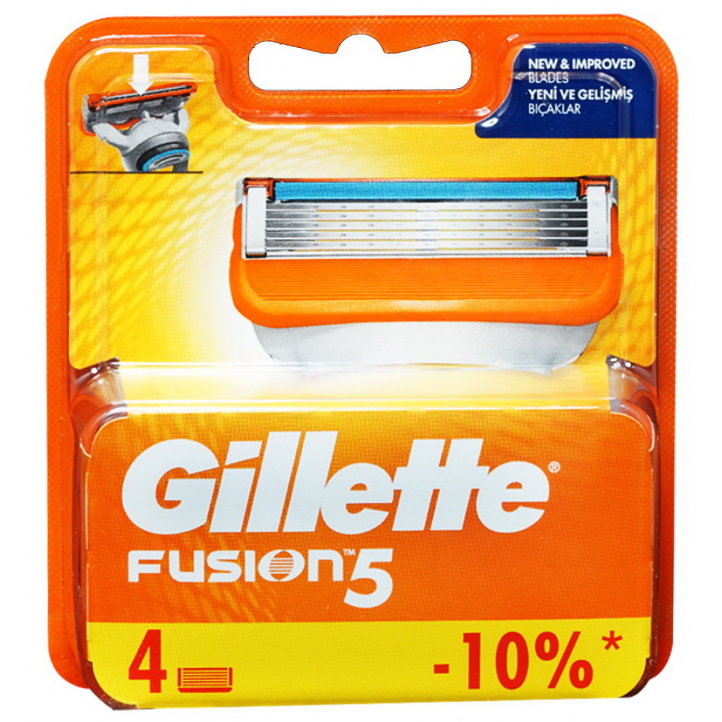 סכיני גילוח רב-פעמיים לגבר Gillette Fusion חמישה להבים – סך הכל 4 סכינים