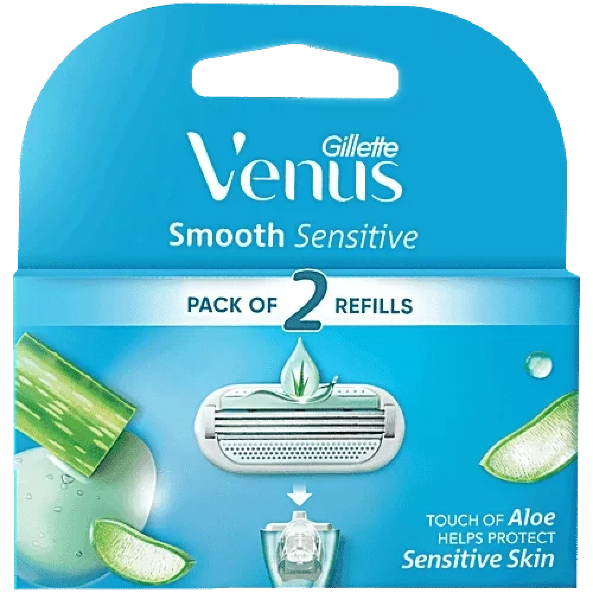 סכיני גילוח לאישה Gillette Venus Smooth שלושה להבים – סך הכל 2 סכינים עם ידית
