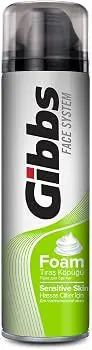 קצף גילוח לעור רגיש לגבר Gibbs Sensitive – בנפח 200 מ"ל