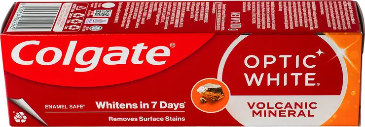 משחת שיניים מלבינה Colgate Optic White Volcanic Mineral – בנפח 100 מ"ל