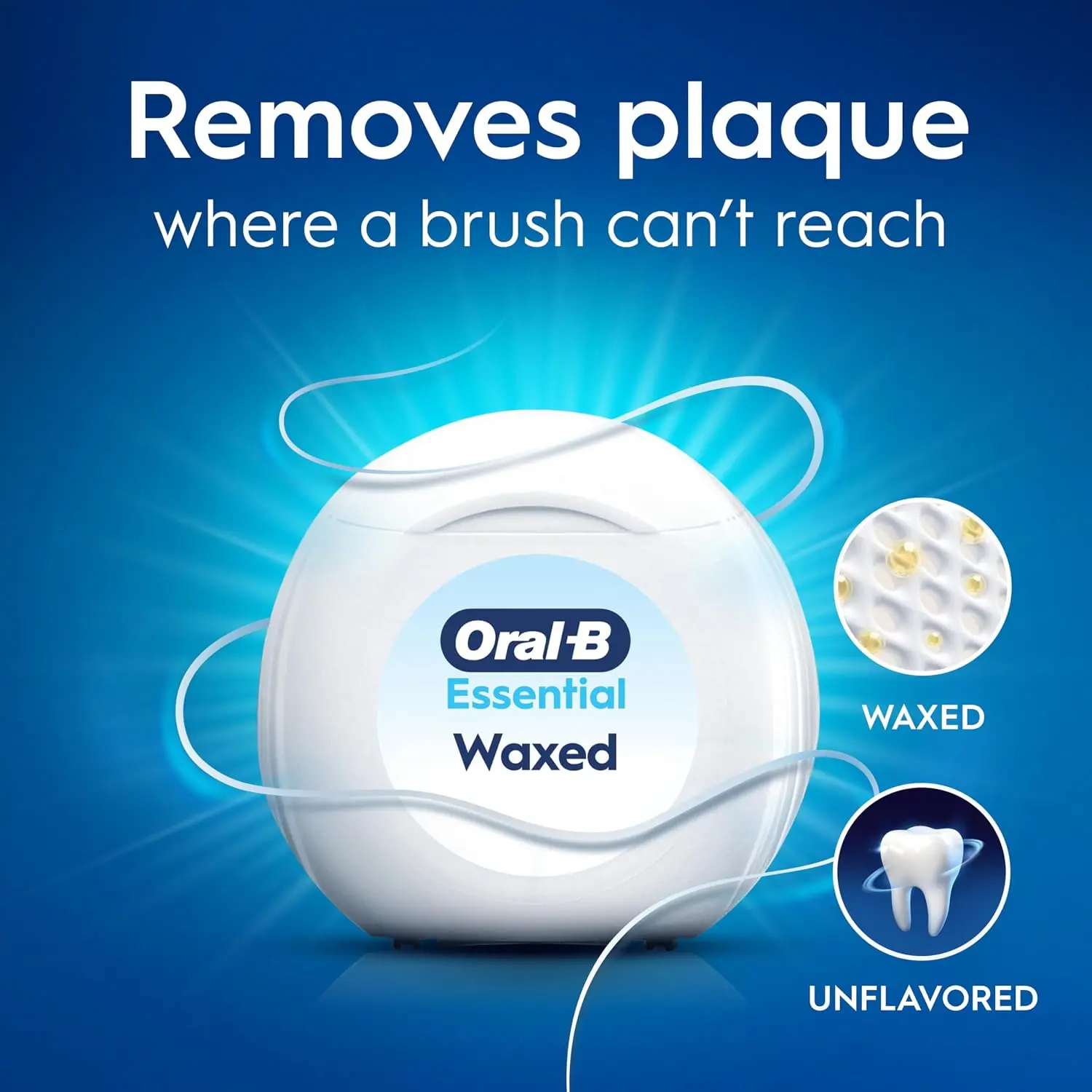 חוט דנטלי עם שעווה Oral-B Essential Floss – באורך 50 מטר