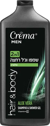 שמפו וג'ל רחצה 2 ב-1 לגבר עם תמצית אלוורה וויטמין אי Crema – בנפח 700 מ"ל