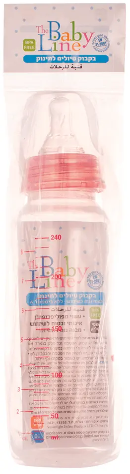 בקבוק טיולים עם ידיות Baby Line ורוד – 240 מ"ל