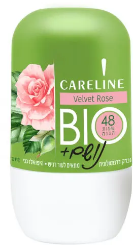 דאודורנט רול-און לאישה Careline Bio Velvet Rose – בנפח 75 מ"ל