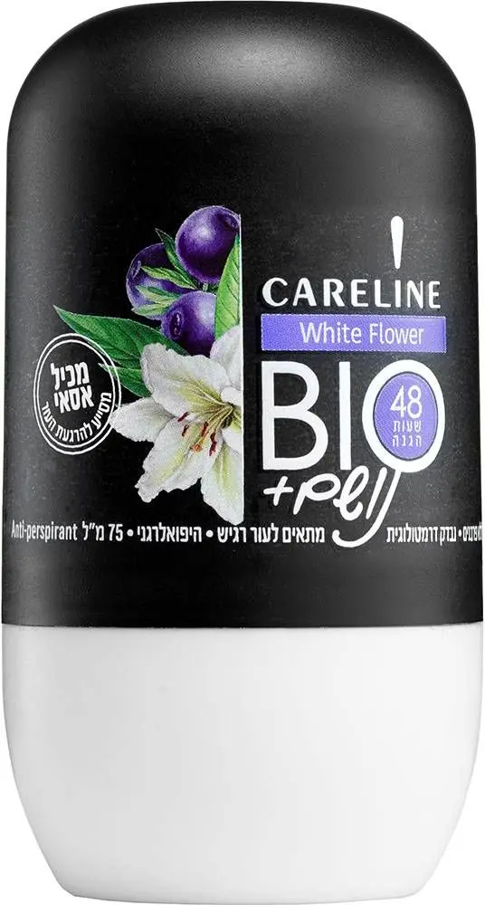 דאודורנט רול-און לאישה Careline Bio Asai White Flowers – בנפח 75 מ"ל