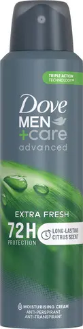 דאודורנט ספריי לגבר Dove Advanced Care Extra Fresh – בנפח 150 מ"ל
