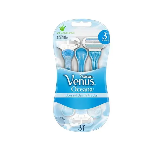 סכיני גילוח לאישה Gillette Venus Ocean שלושה להבים – סך הכל 4 סכינים