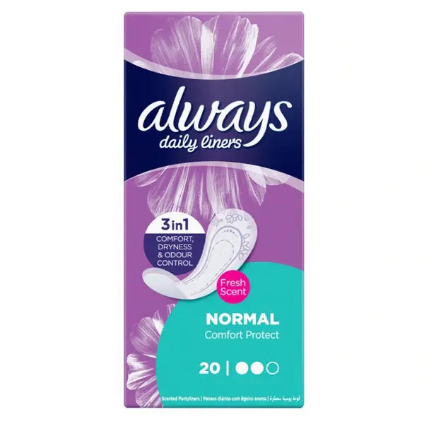 מגני תחתון Always Comfort Protect Normal עם בישום – 20 יחידות