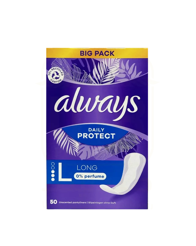 מגני תחתון Always Dailies Long ללא בישום – 50 יחידות