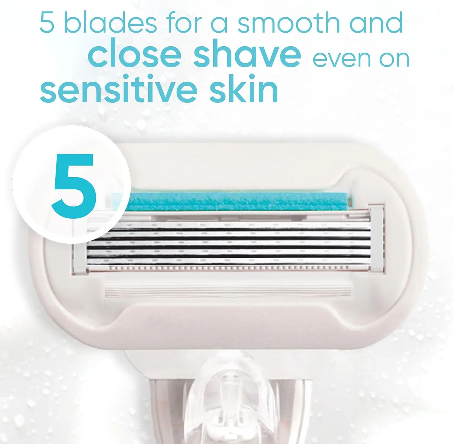 סכיני גילוח רב-פעמיים לאישה Gillette Venus Deluxe Smooth Sensitive חמישה להבים – סך הכל 3 סכינים עם ידית
