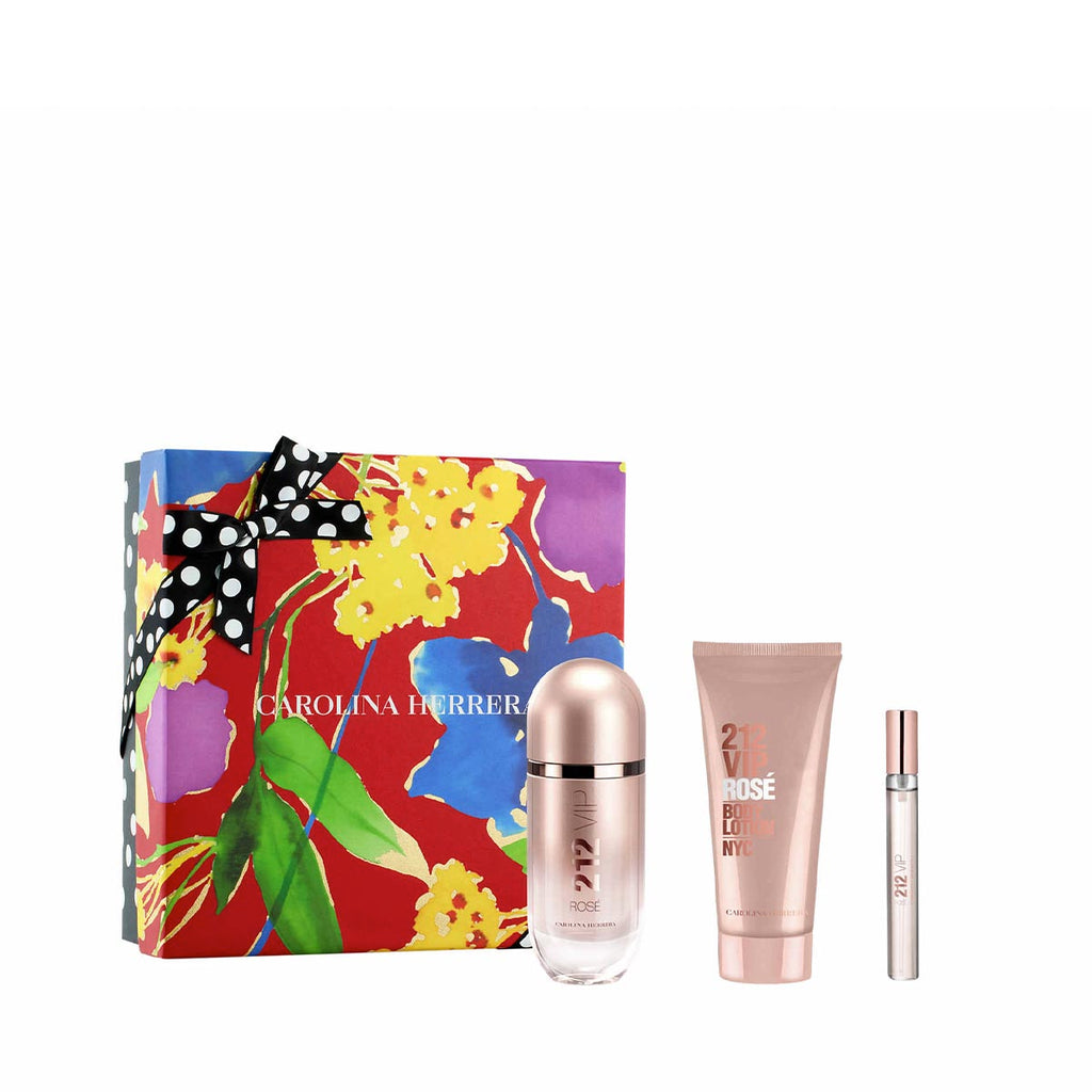 סט לאישה Carolina Herrera 212 Vip Rose — Edp 80 ml + Edp 10 ml + Body Lotion 100 ml