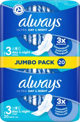 תחבושות Always Ultra יום ולילה עם כנפיים – 20 יחידות