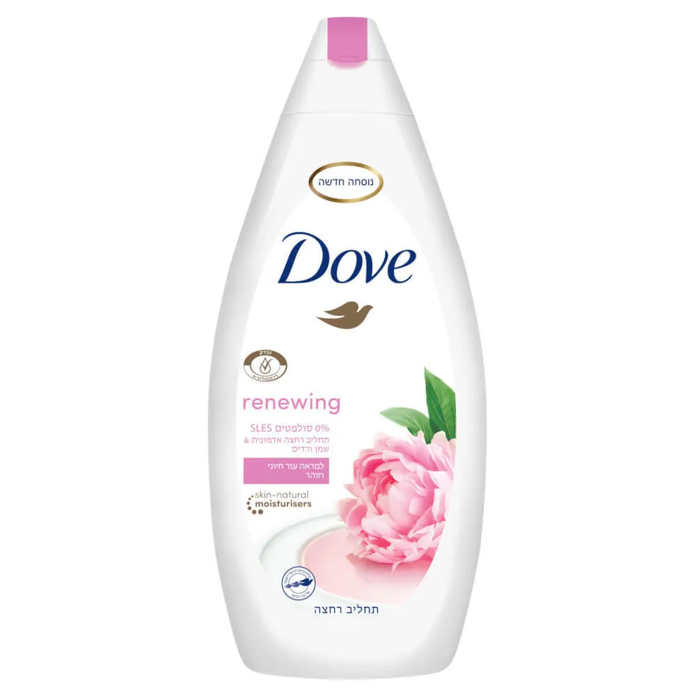 תחליב רחצה בניחוח אדמונית מבית Dove – בנפח 750 מ"ל