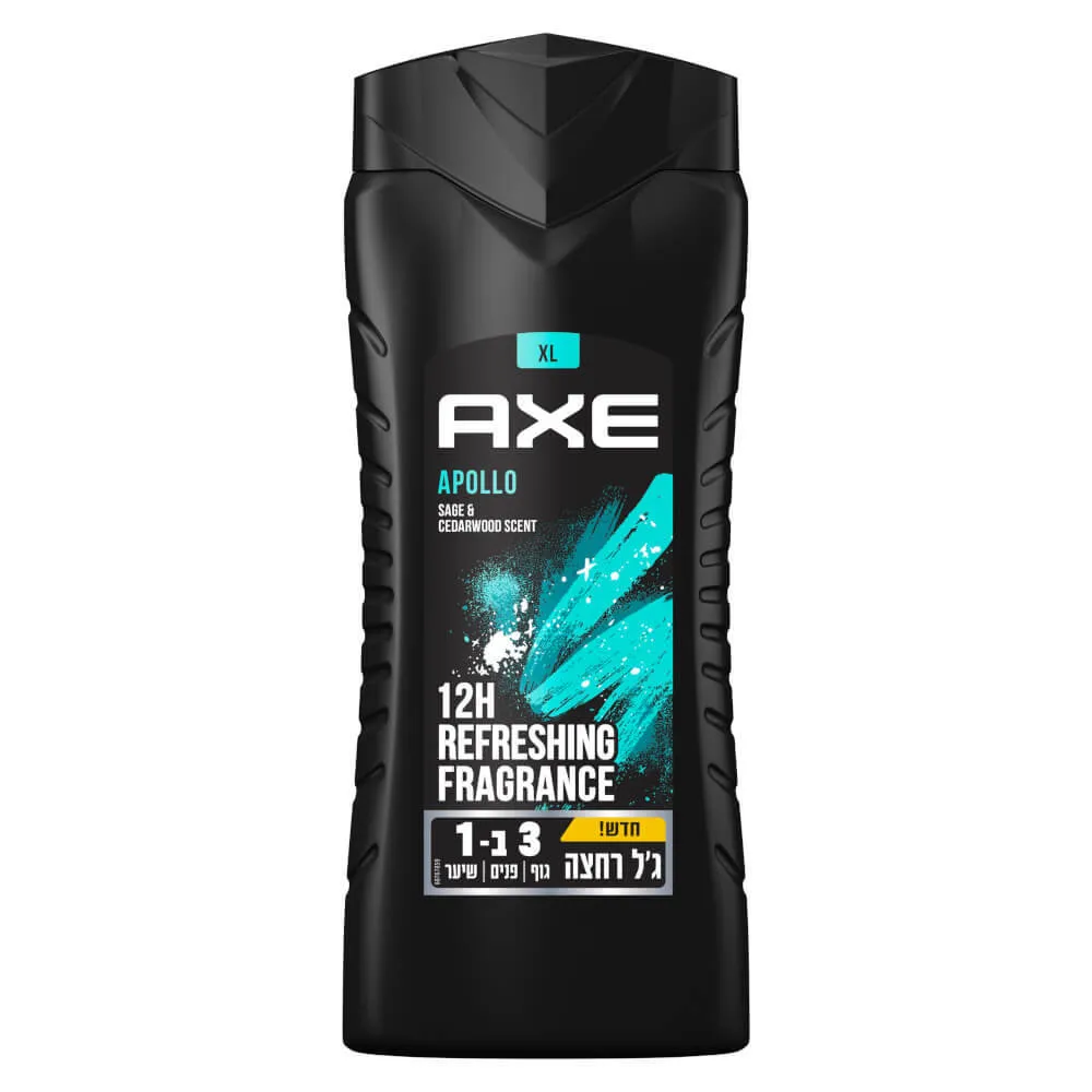 סבון נוזלי בניחוח מרווה ועץ ארז (אפולו) מבית Axe – בנפח 400 מ"ל
