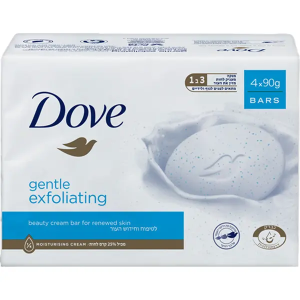 סבון מוצק מבית Dove – בנפח 90 גרם – רביעייה